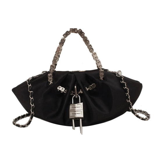 Chain Lock Satin Bag - Uniquely You Online - Handbag