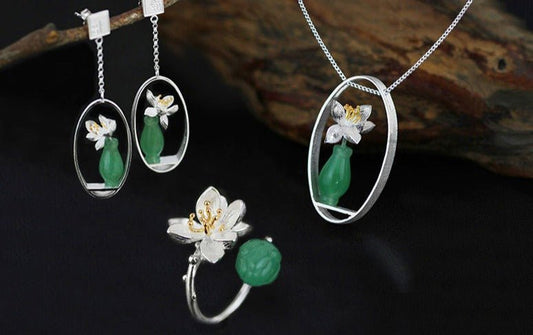 Chalcedony Flower Jewelry Set - Uniquely You Online - Jewelry Set