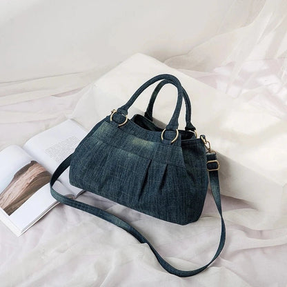 Cinched Washed Denim Bag - Uniquely You Online - Handbag