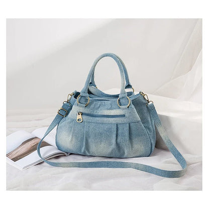 Cinched Washed Denim Bag - Uniquely You Online - Handbag