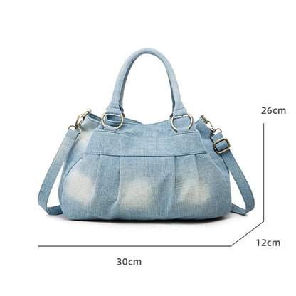 Cinched Washed Denim Bag - Uniquely You Online - Handbag