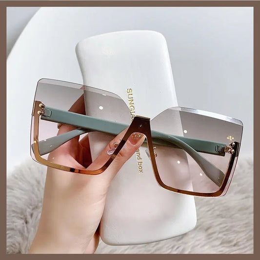 Classy Lady Oversized Rimless Shades - Uniquely You Online - Sunglasses