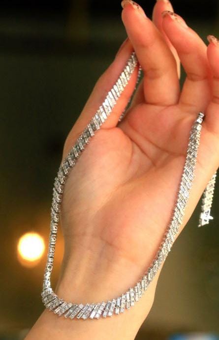 Cluster Baguette Diamond Necklace - Uniquely You Online - Necklace