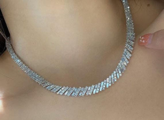 Cluster Baguette Diamond Necklace - Uniquely You Online - Necklace