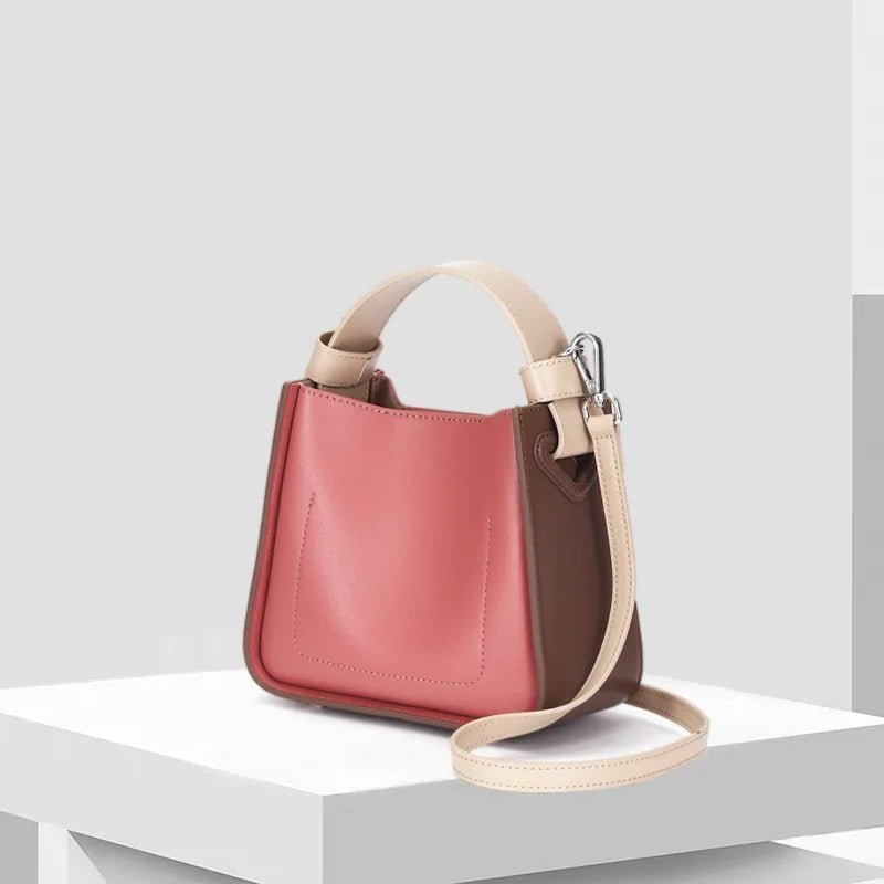 Color Block Leather Bag - Uniquely You Online - Handbag