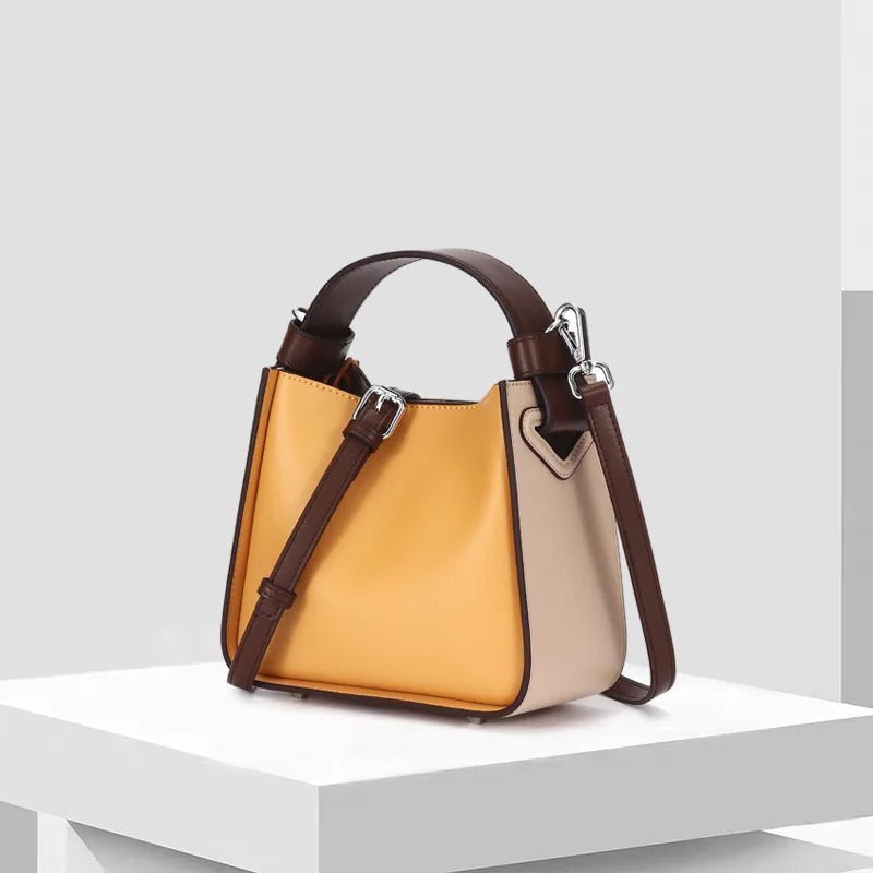 Color Block Leather Bag - Uniquely You Online - Handbag