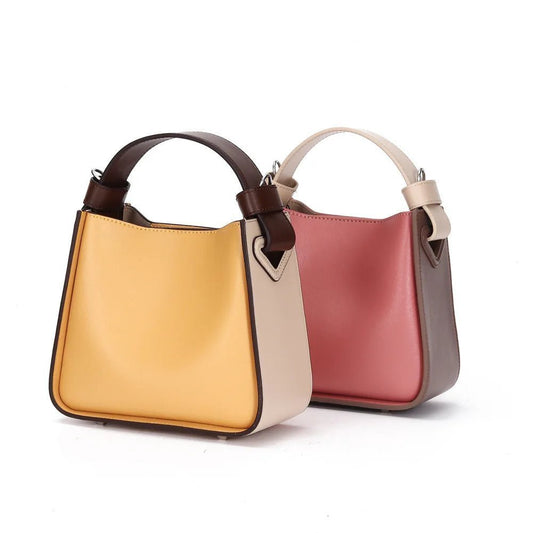 Color Block Leather Bag - Uniquely You Online - Handbag
