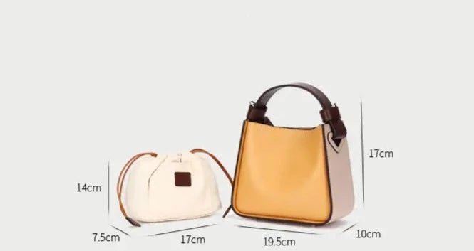 Color Block Leather Bag - Uniquely You Online - Handbag