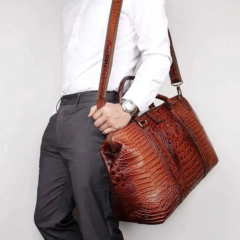 Crocodile Grain Leather Bag - Uniquely You Online - Duffle Bag