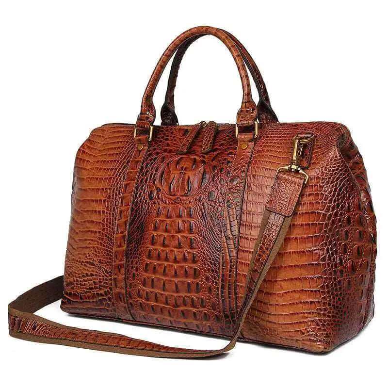 Crocodile Grain Leather Bag - Uniquely You Online - Duffle Bag