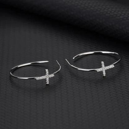 Cross Hoop Earrings - Uniquely You Online - Earrings