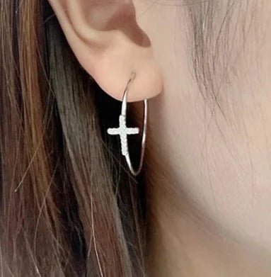 Cross Hoop Earrings - Uniquely You Online - Earrings