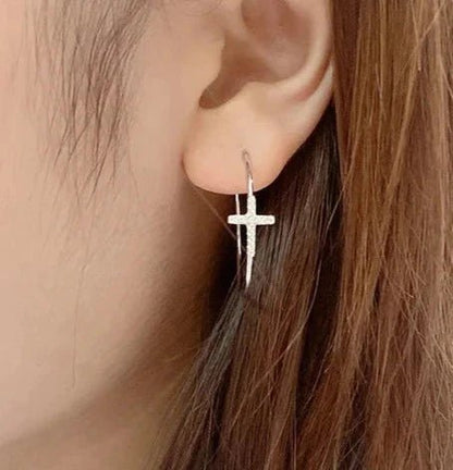 Cross Hoop Earrings - Uniquely You Online - Earrings