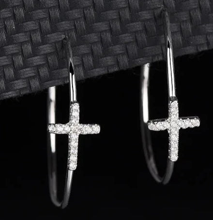 Cross Hoop Earrings - Uniquely You Online - Earrings