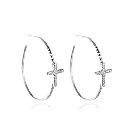 Cross Hoop Earrings - Uniquely You Online - Earrings
