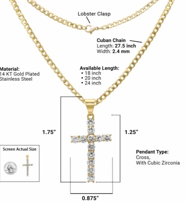 Cross Pendant with Necklace Set - Uniquely You Online - Necklace