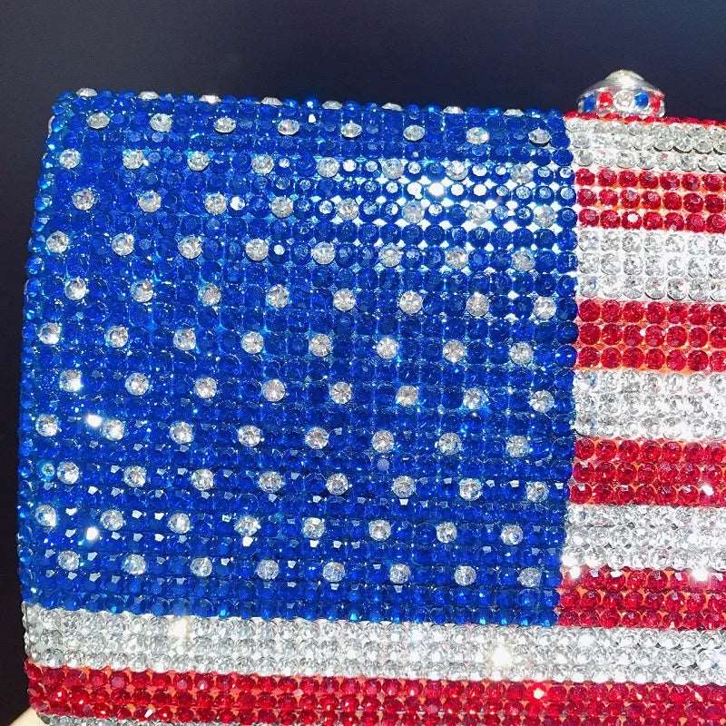 Crystal American Flag Novelty Bag - Uniquely You Online - Clutch