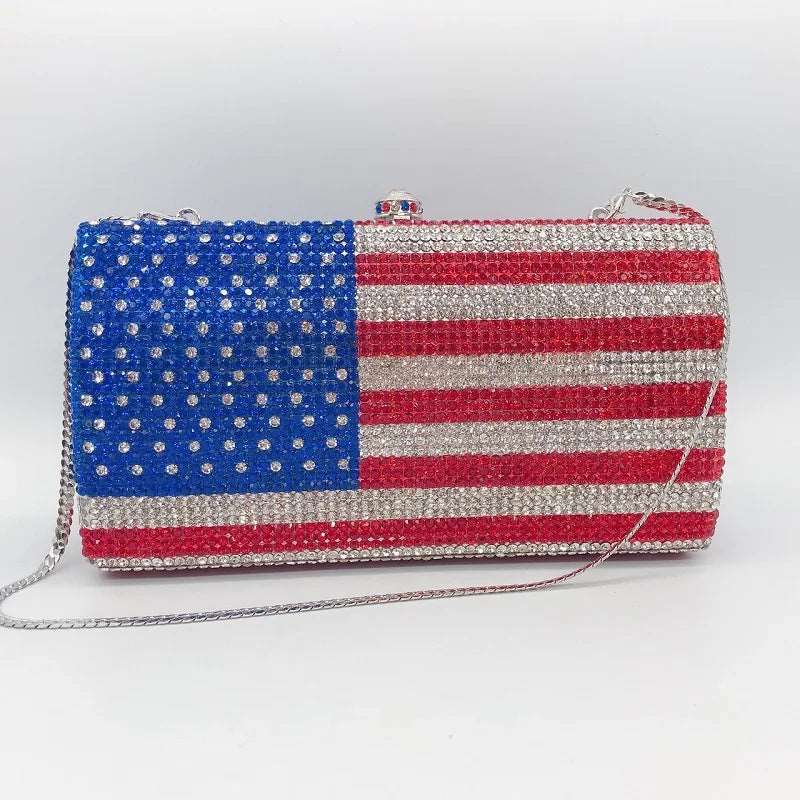 Crystal American Flag Novelty Bag - Uniquely You Online - Clutch