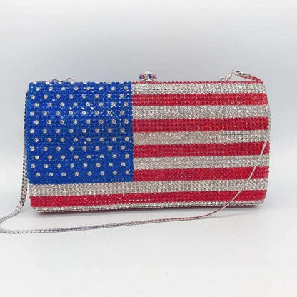 Crystal American Flag Novelty Bag - Uniquely You Online - Clutch