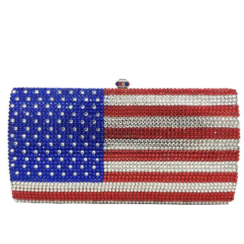 Crystal American Flag Novelty Bag - Uniquely You Online - Clutch