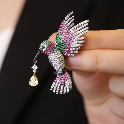 Crystal Bird Yellow Gem Brooch - Uniquely You Online - Brooch