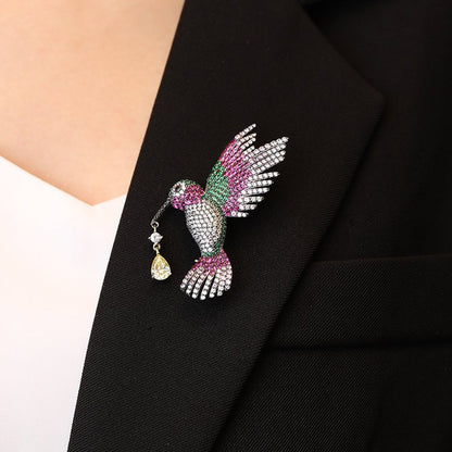 Crystal Bird Yellow Gem Brooch - Uniquely You Online - Brooch