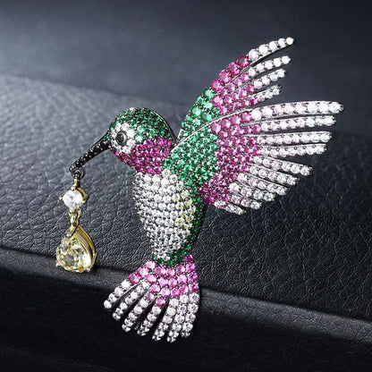 Crystal Bird Yellow Gem Brooch - Uniquely You Online - Brooch