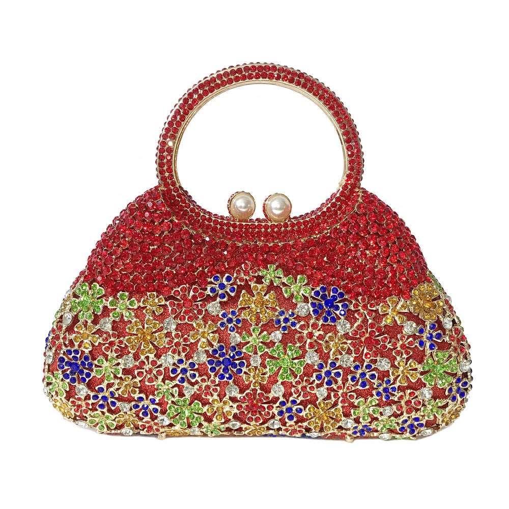 Crystal Flower Pearl Novelty Handbag - Uniquely You Online - Handbag
