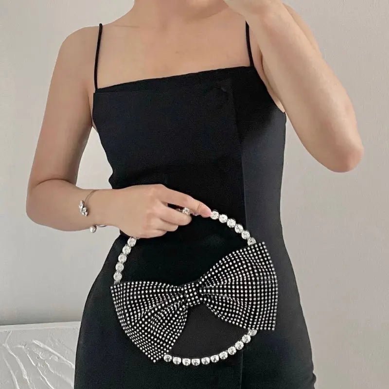 Crystal Handle Bow Clutch - Uniquely You Online - Clutch