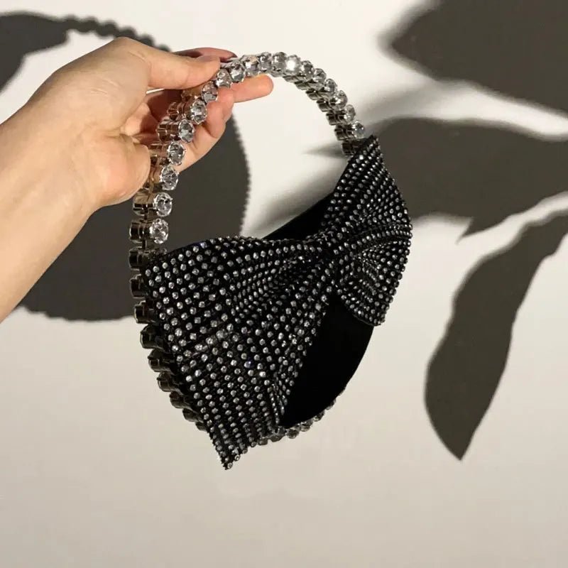 Crystal Handle Bow Clutch - Uniquely You Online - Clutch