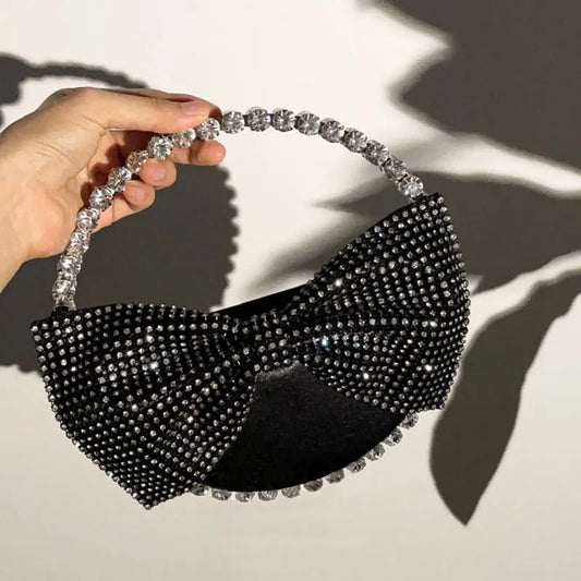 Crystal Handle Bow Clutch - Uniquely You Online - Clutch