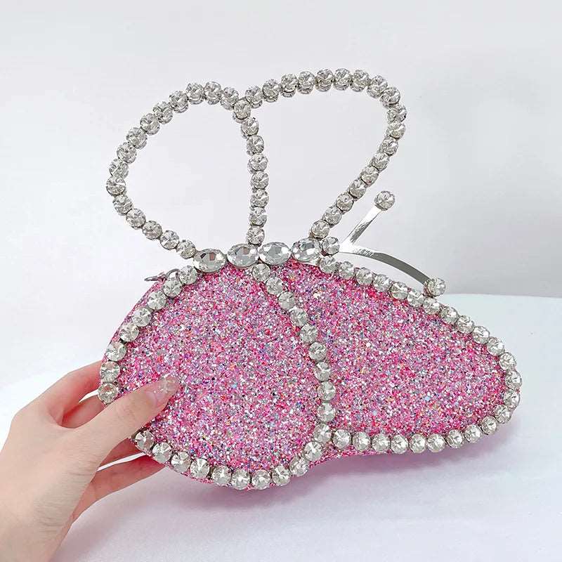 Crystal Handle Butterfly Clutches 2 - Uniquely You Online - Clutch