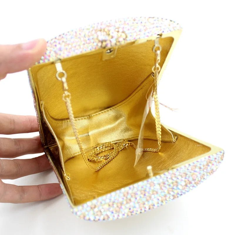 Crystal Hip Flask Shaped Novelty Bag - Uniquely You Online - Clutch