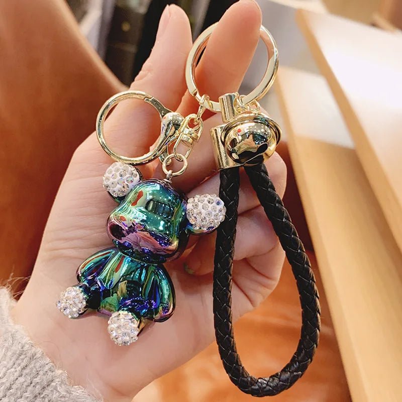 Crystal Leather Bear Bag Charm - Uniquely You Online - Bag Charm