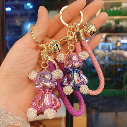 Crystal Leather Bear Bag Charm - Uniquely You Online - Bag Charm