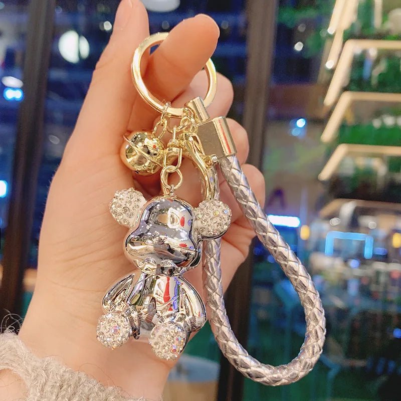 Crystal Leather Bear Bag Charm - Uniquely You Online - Bag Charm