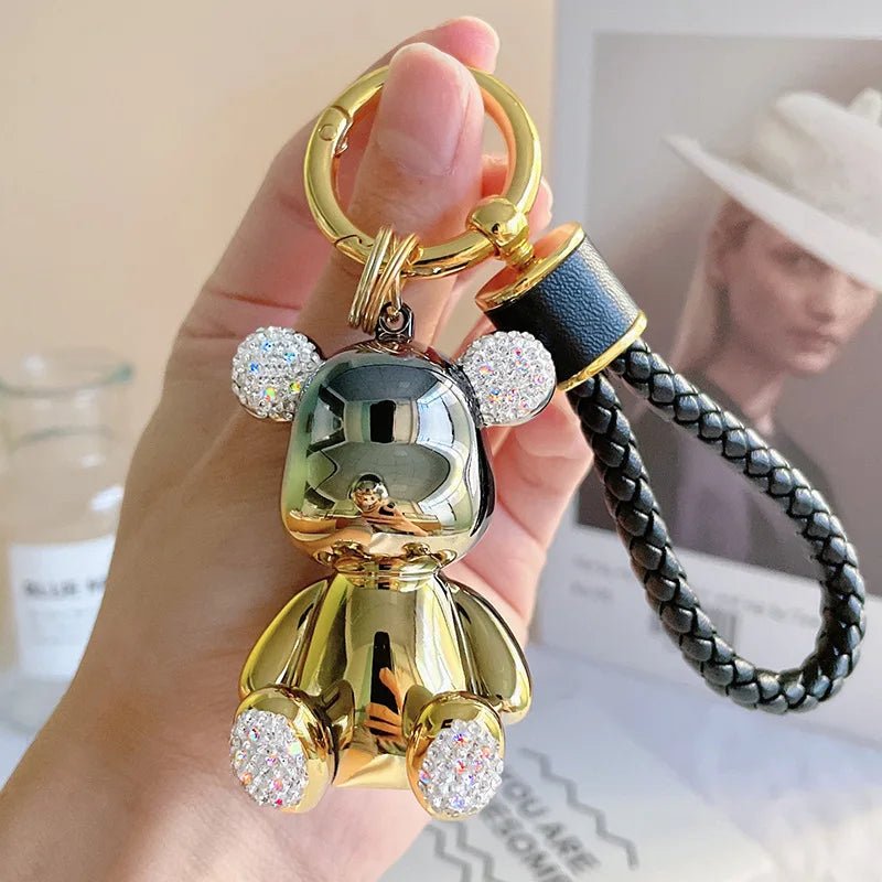 Crystal Leather Bear Bag Charm - Uniquely You Online - Bag Charm