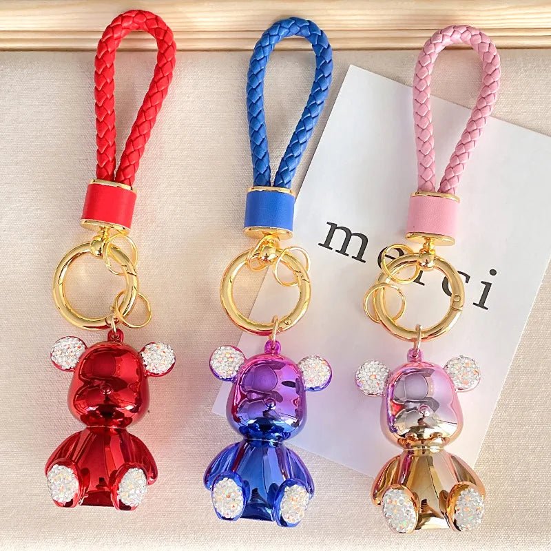 Crystal Leather Bear Bag Charm - Uniquely You Online - Bag Charm