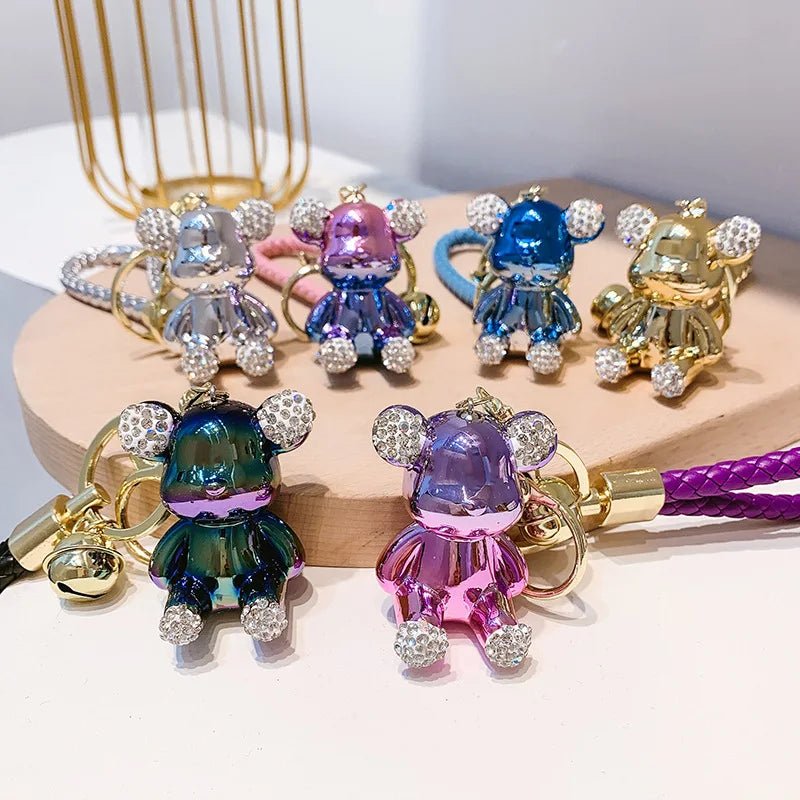 Crystal Leather Bear Bag Charm - Uniquely You Online - Bag Charm