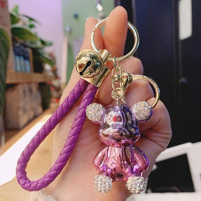 Crystal Leather Bear Bag Charm - Uniquely You Online - Bag Charm