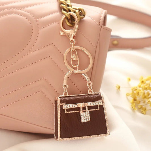 Crystal Leather Handbag Bag Charm - Uniquely You Online - Bag Charm