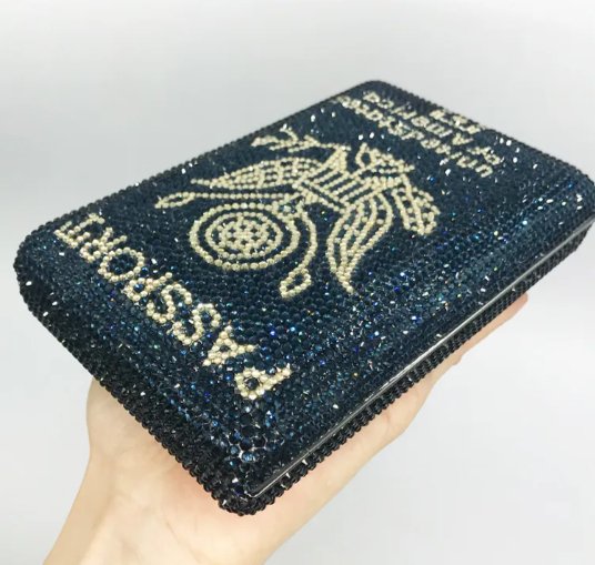 Crystal Passport Novelty Clutch - Uniquely You Online - Clutch