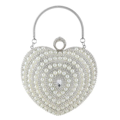 Crystal Pearl Heart Bag - Uniquely You Online - Handbag