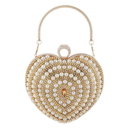 Crystal Pearl Heart Bag - Uniquely You Online - Handbag