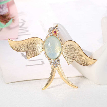 Crystal Swallow with Abalone Shell Brooch - Uniquely You Online - Brooch