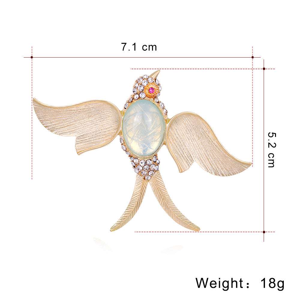 Crystal Swallow with Abalone Shell Brooch - Uniquely You Online - Brooch