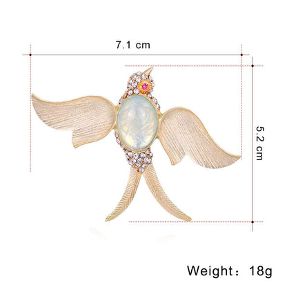 Crystal Swallow with Abalone Shell Brooch - Uniquely You Online - Brooch