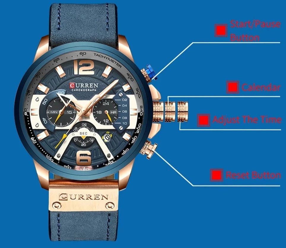 Curren 8329 Quartz Chronograph Watch - Uniquely You Online - Watch