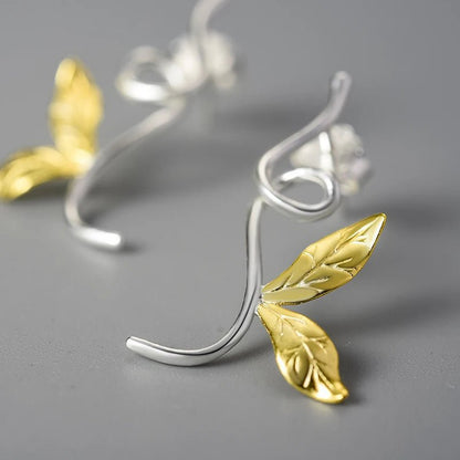 Curved Leaves Asymmetric Earrings - Uniquely You Online - Earrings