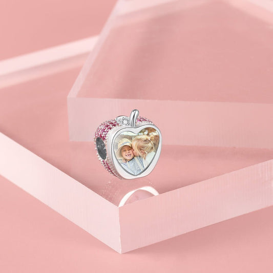 Custom Crystal Apple Photo Charm - Uniquely You Online - Charms